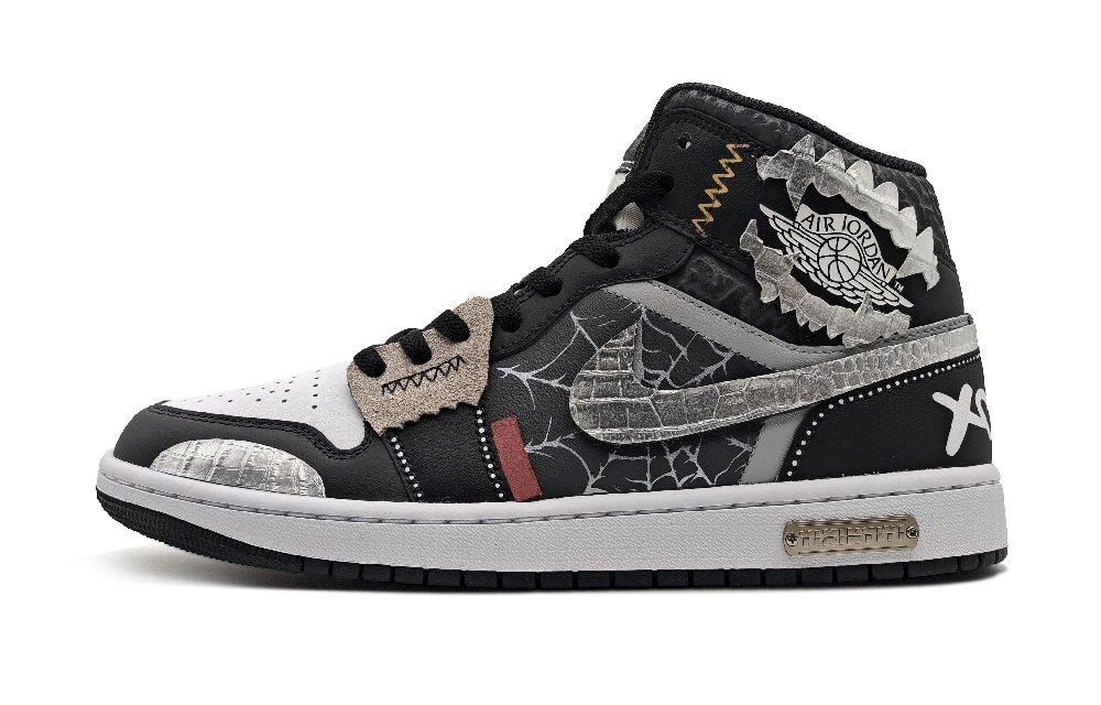 Jordan Air Jordan 1 Anti-Slip Wear-Resistant Mid-Top Vintage Basketball Shoes Women's Gray