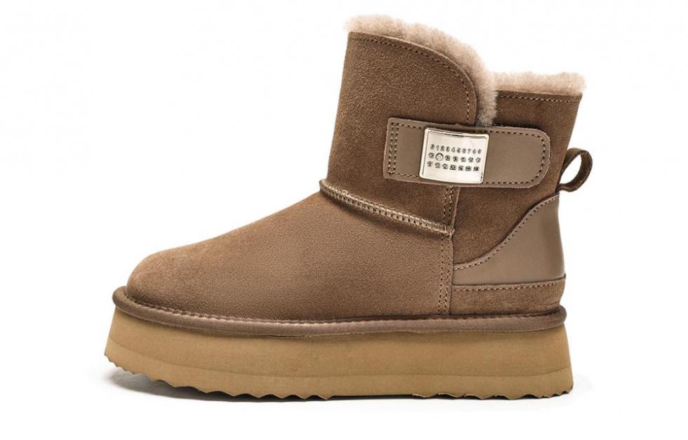 EBLAN Warm Ankle-Length Snow Boots Women's Olive