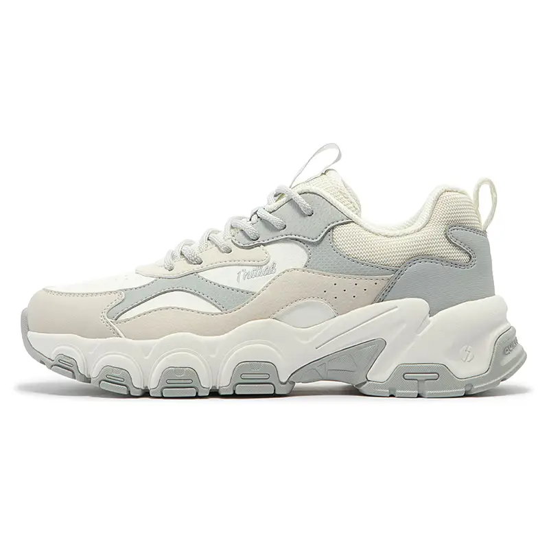 361° Zhuzhu 2 Deer 2 Height Increasing Wear-Resistant Low-Top Chunky Sneakers Women's White Gray