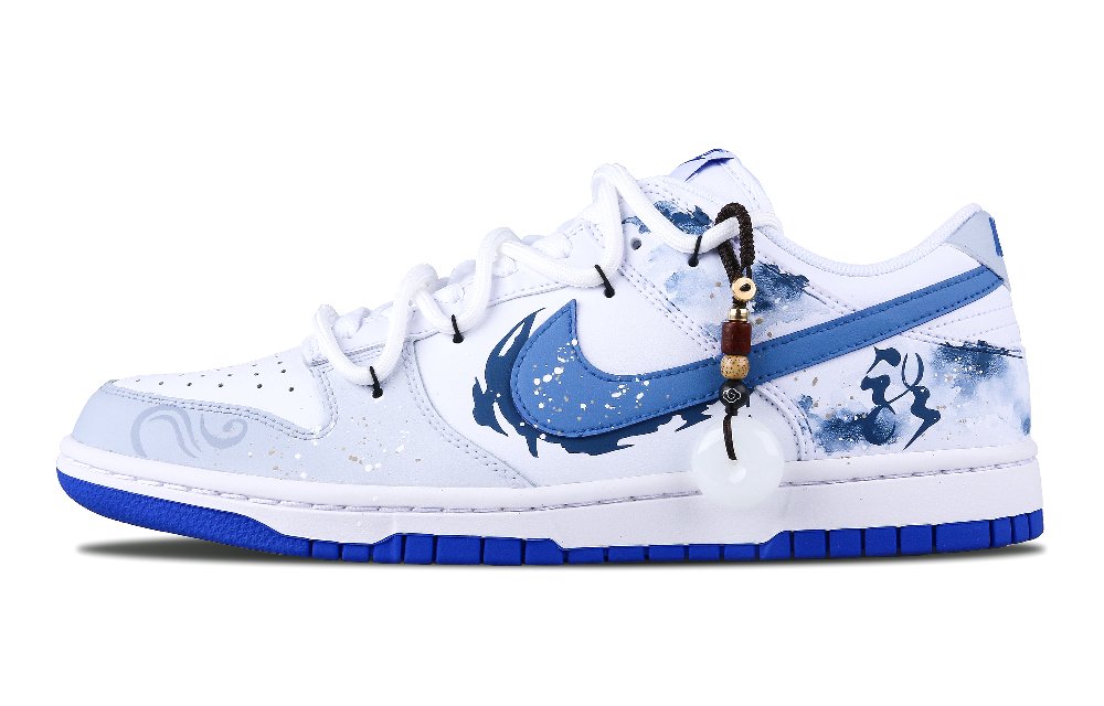 Nike Dunk Low-Top Skateboard Shoes Men's Blue Ink