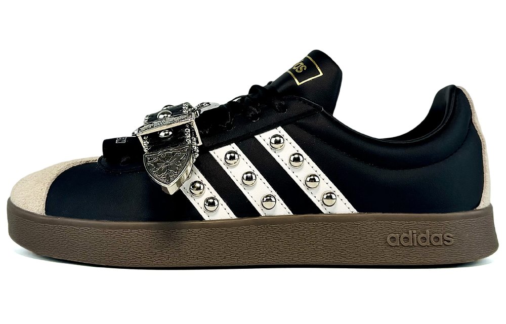 Adidas Neo VL Court 2.0 Suixin, Horse Hoof Buckle, Gothic, Gothic Style Low Top Skateboard Shoes Unisex Black