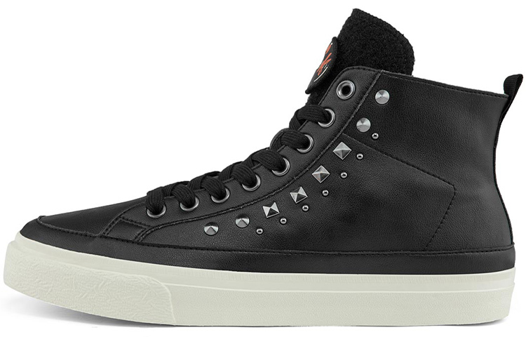 Kappa Artist Co branding Lightweight And Wear resistant High Top Skateboard Shoes Unisex Black