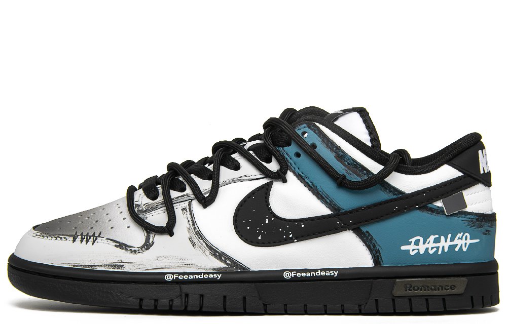 Nike Dunk Spacetime Crack Anti Slip Wear Resistant Low Top Skateboard Shoes Men's Black