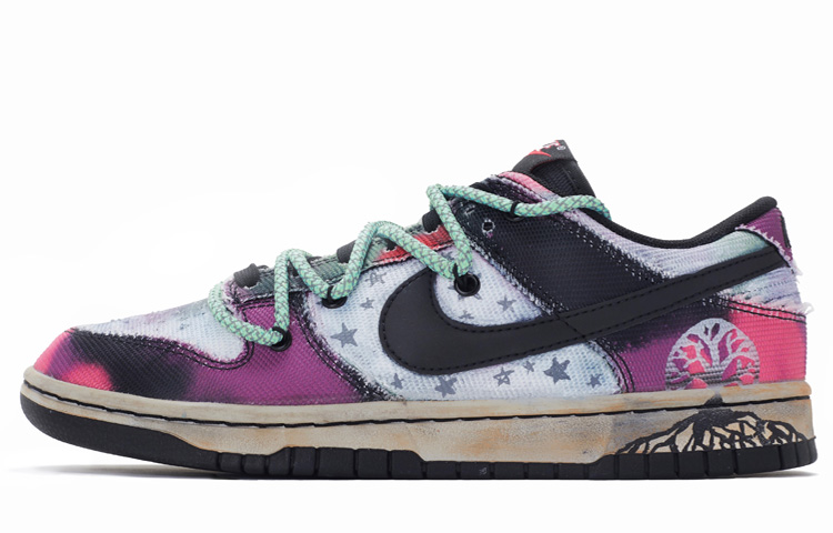 Nike Dunk Retro PRM Anti Slip Wear Resistant Low Top Skateboard Shoes Men's Green Purple