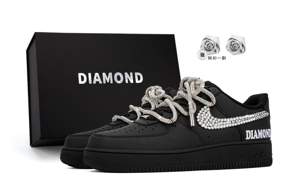 Nike Air Force 1 Anti-Slip And Wear-Resistant Breathable Low-Top Skateboard Shoes Unisex Black Pink