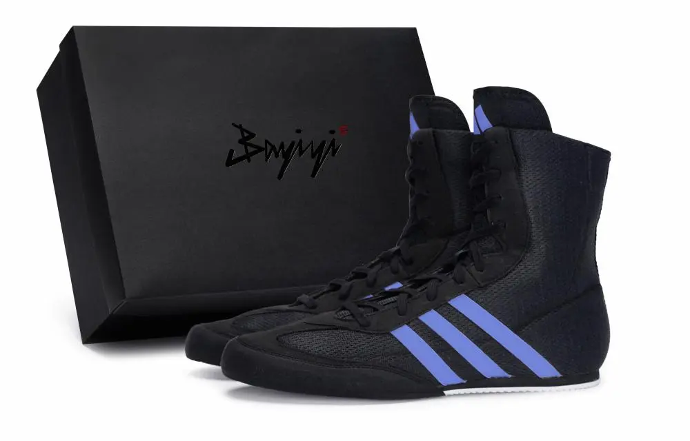 Adidas Box Hog 2.0 Abrasion Resistant High Top Training Shoes Unisex Black Blue