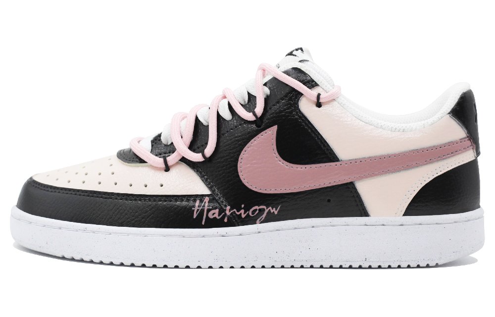 Nike Court Vision Low Moldy Black Pink Anti-Slip Wear-Resistant Low-Top Skateboard Shoes Men's Black Pink