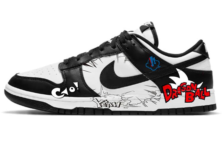 Nike Dunk Anti-Slip Wear-Resistant Low-Top Skateboard Shoes Men's Black White