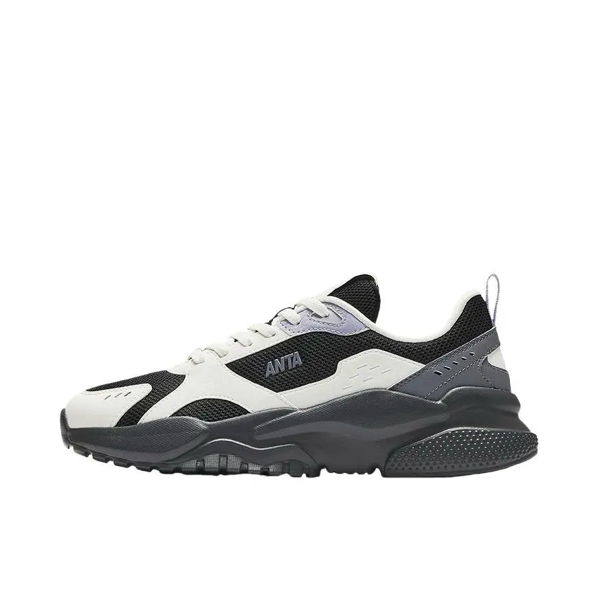 Anta Slip Resistant, Abrasion Resistant, Breathable Low top Casual Shoes Women's Black White Purple