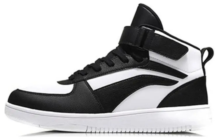 LiNing Knight Mid top Skateboard Shoes Men's Black White