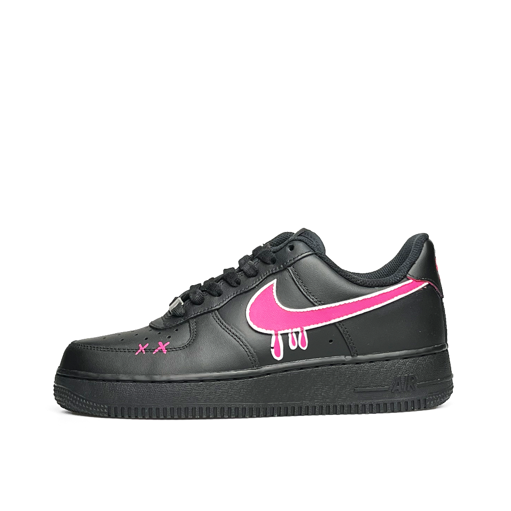 Nike Air Force 1 Banana Energy, Cool Cherry Lightweight And Breathable Low Top Skateboard Shoes Unisex Black Pink
