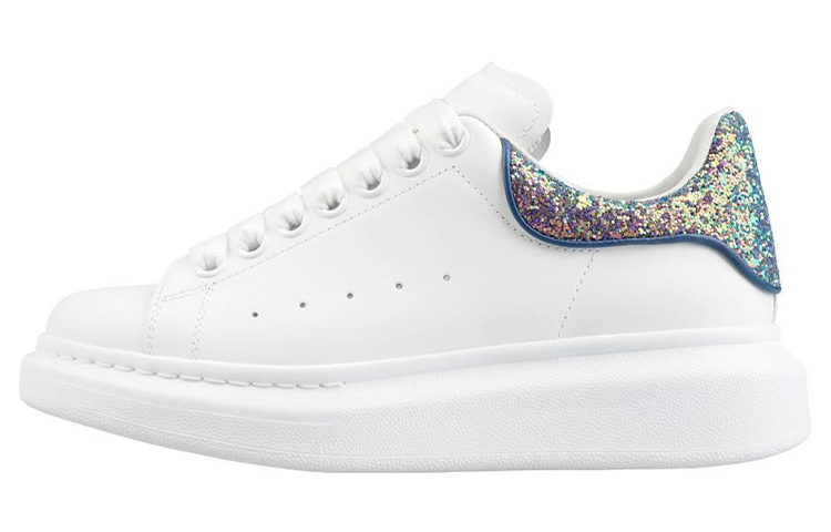 Alexander McQueen Oversized Sneaker 'White Petrol Blue Glitter' Women's