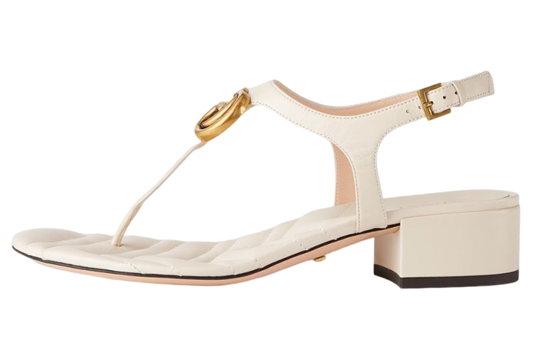 GUCCI Marmont Double G Sandal White Women's