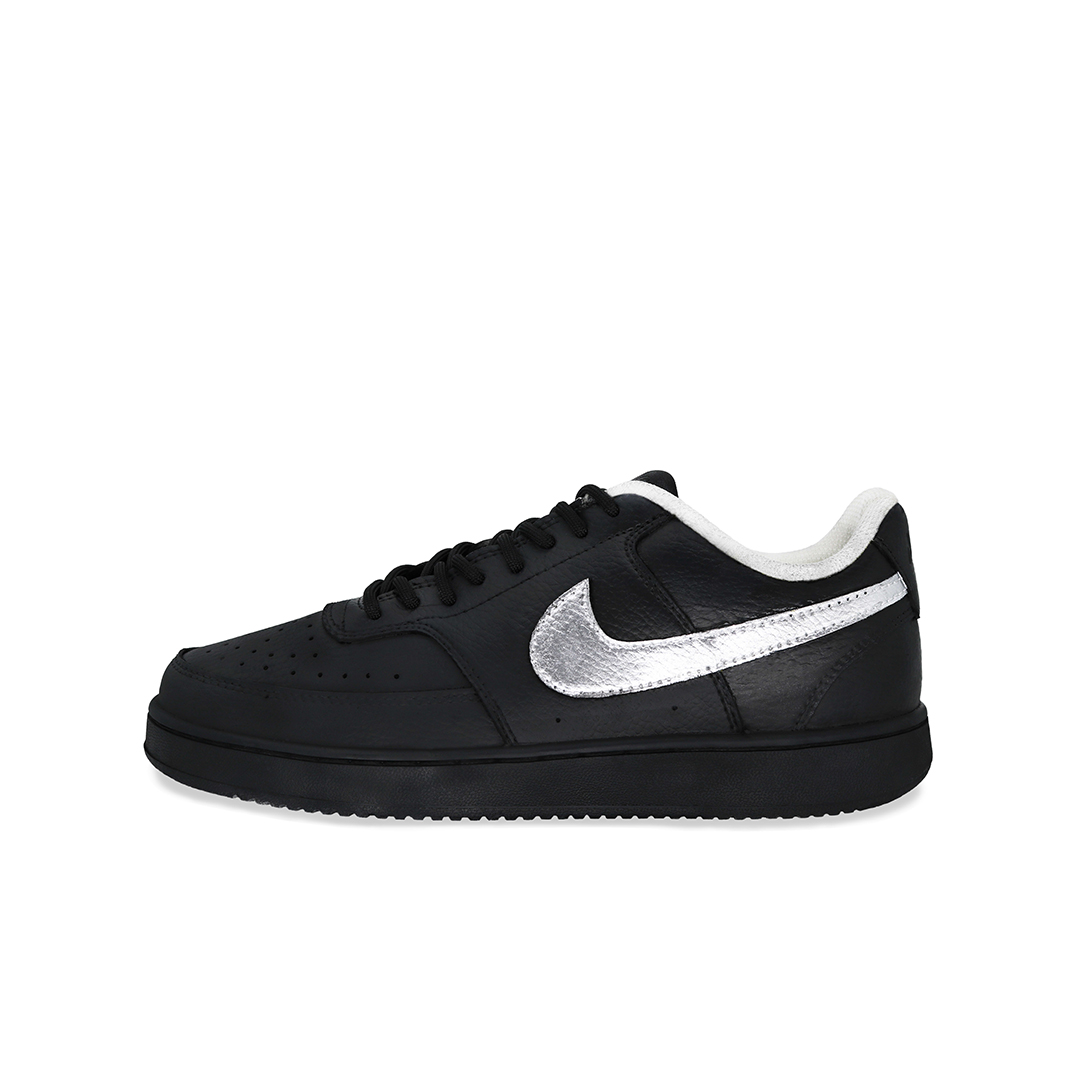 Nike Court Vision Dark Night Popular, Fashion Coverage Low top Skateboard Shoes Men's Black Silver