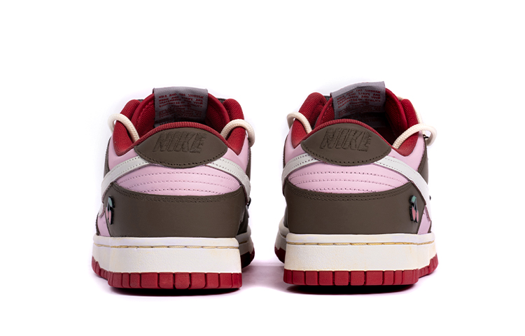 Nike Dunk Anti Slip Wear Resistant Low Top Skateboard Shoes Women's Brown Pink