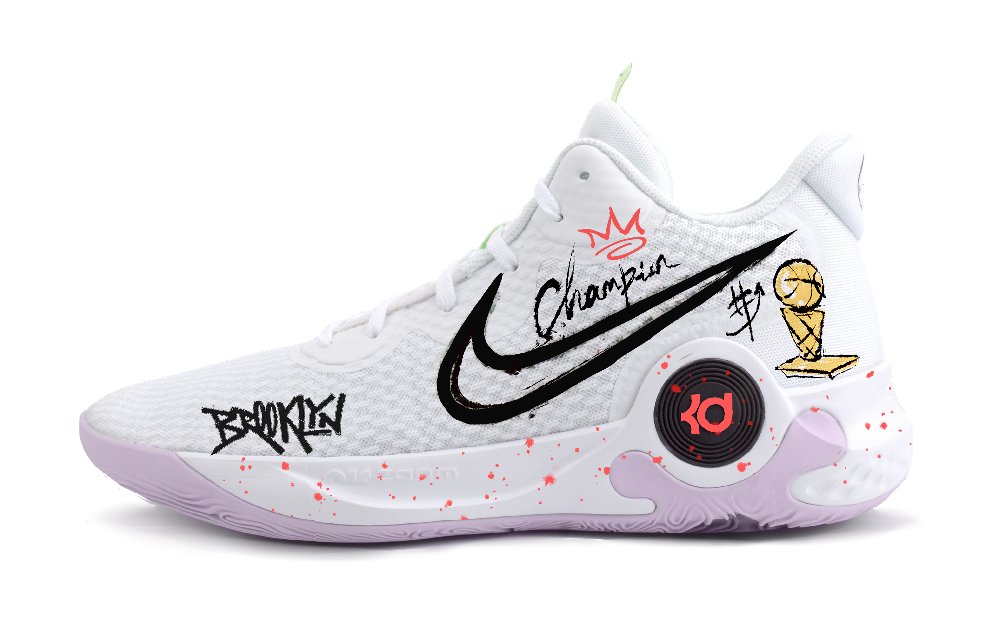 Nike KD Trey 5 IX The Tragedy Of Brooklyn Mid Top Vintage Basketball Shoes Unisex White