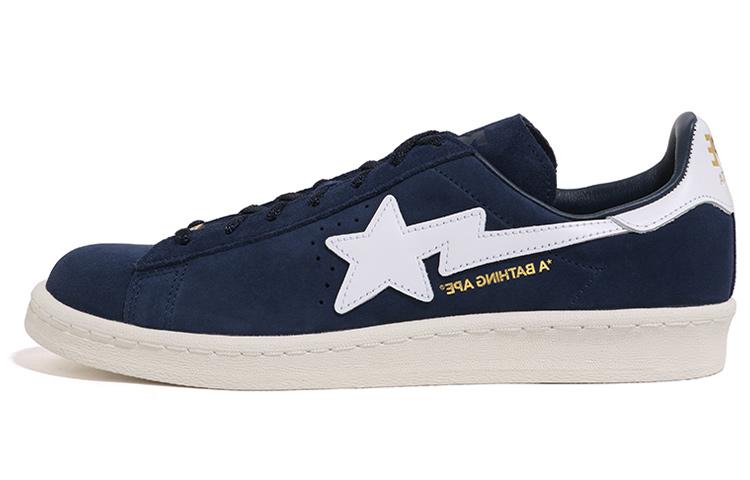Adidas Originals x A BATHING APE Campus 80 Casual Skateboard Shoes Unisex Midnight Blue