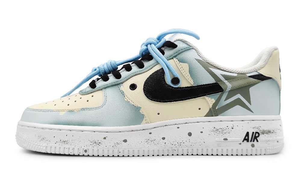 Nike Air Force 1 Low LE Low-Top Skateboard Shoes GS Blue Yellow