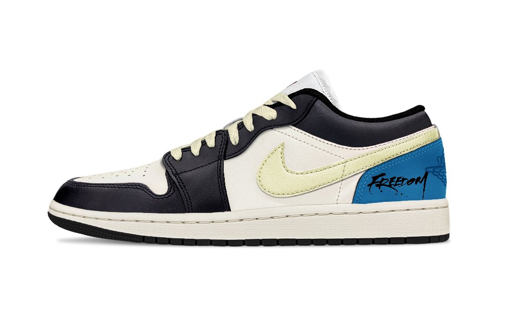 Jordan Air Jordan 1 Lightning 3.0 Low top Vintage Basketball Shoes Unisex Lightning Blue