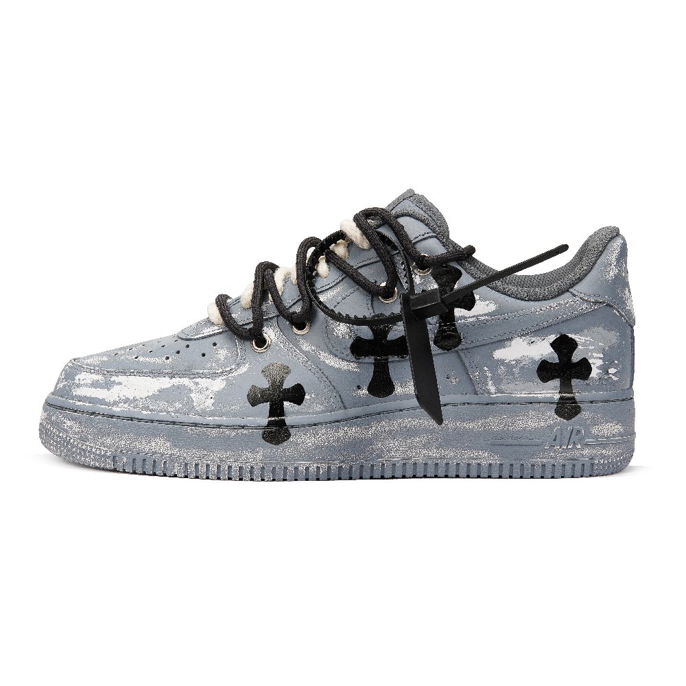 Nike Air Force 1 Skateboard Shoes Men Low-Top Black Gray