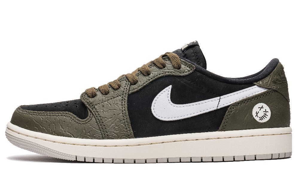 Jordan Air Jordan 1 Low-Top Vintage Basketball Shoes Men's Black Green