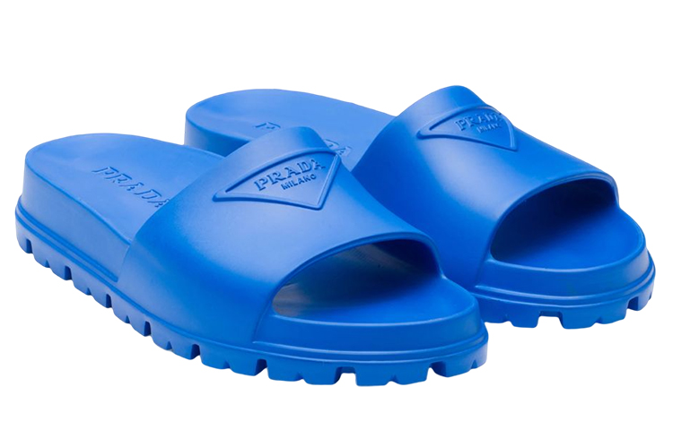 PRADA Rubber Slides Light Blue