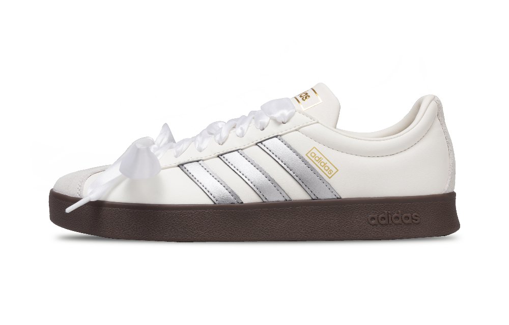 Adidas VL COURT 2.0 Low Top Skateboard Shoes Unisex Silver White