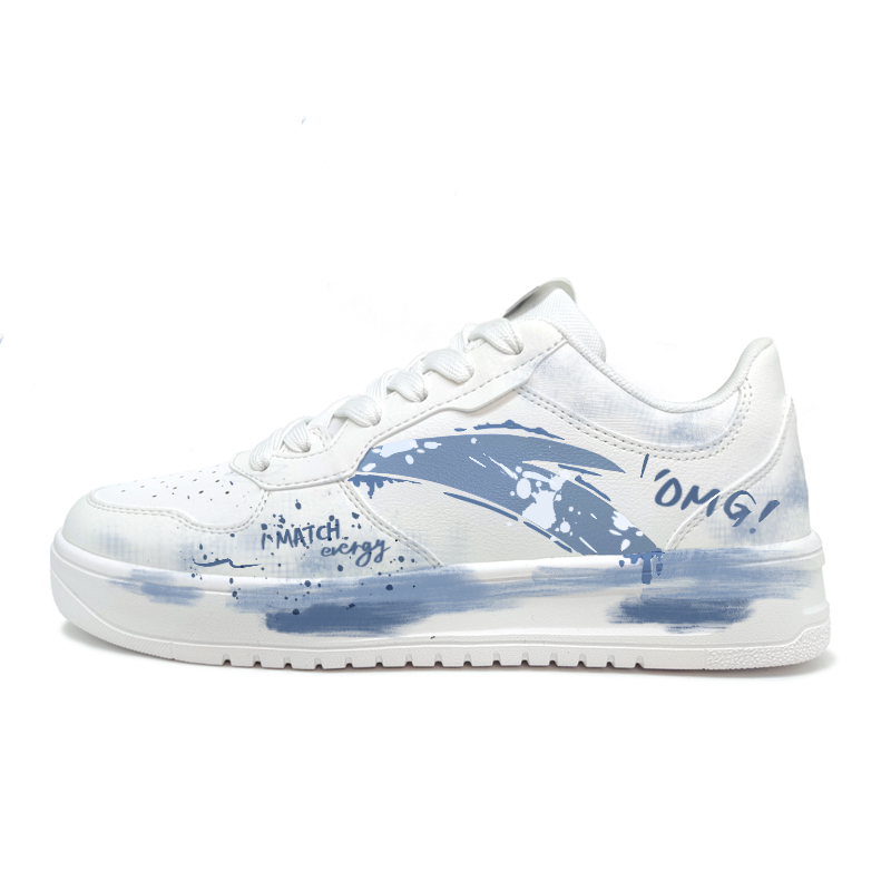 Anta Relaxed Wear resistant And Lightweight Low Top Skateboard Shoes Unisex Blue White
