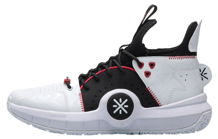 LiNing Anti Slip Wear Resistant Mid Top Basketball Shoes Men's Black White