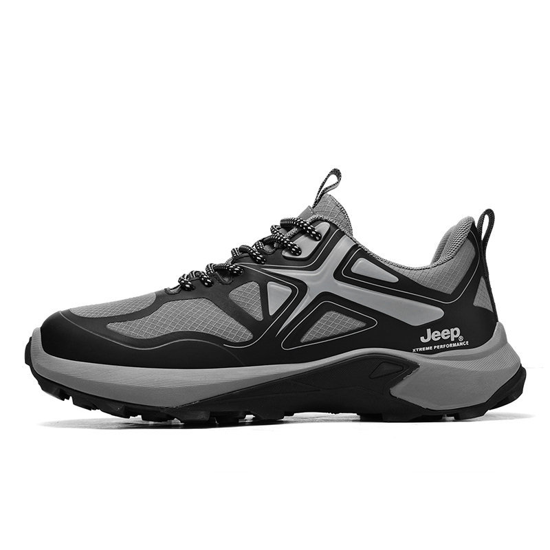 Jeep Outdoor Shoes Men Low Top Gray Black