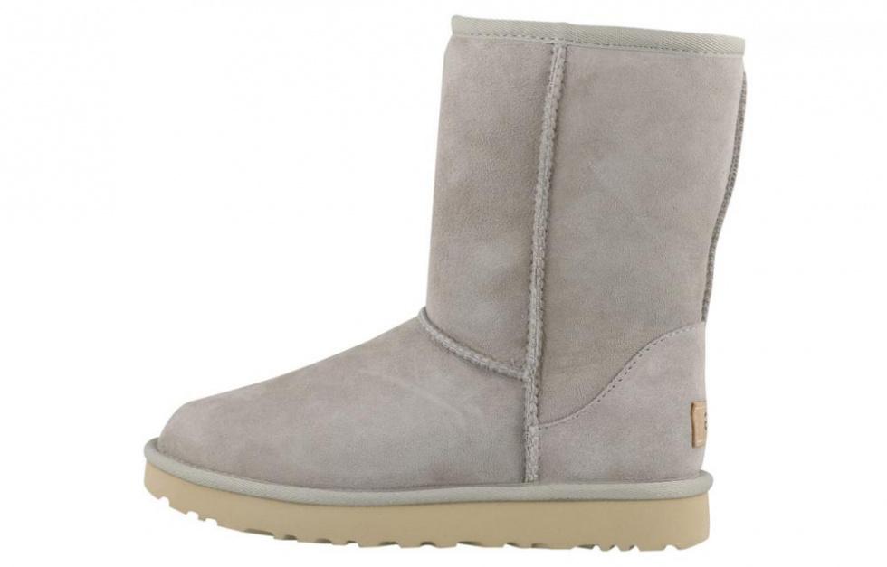 UGG Classic Short Ii Fleece Lined Gray White Women's