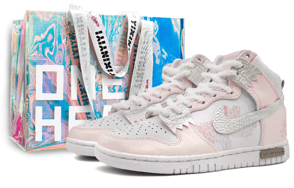 Nike Dunk High-Top Skateboard Shoes Unisex Pink White