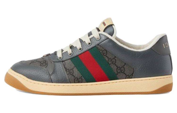 GUCCI Screener Distressed Shoes Stylish Skateboarding Shoes Men's Gray