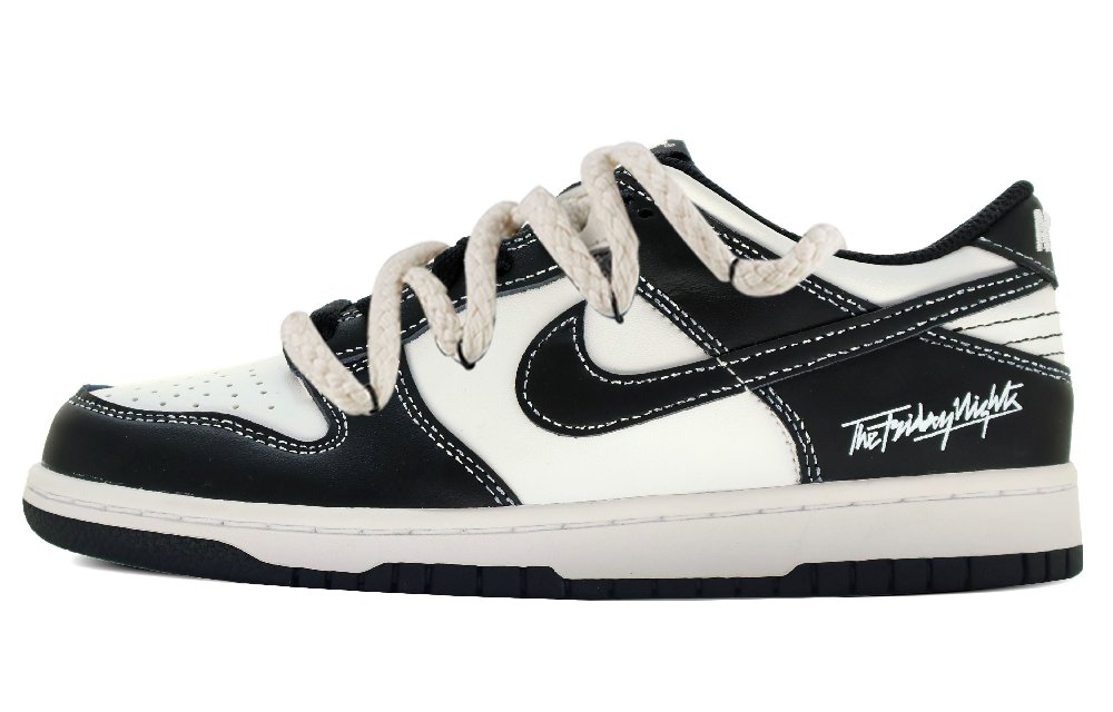 Nike Dunk Wear-Resistant Low-Top Skateboard Shoes Unisex Black Beige