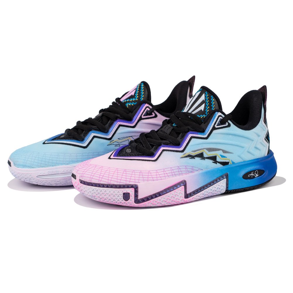 Anta KAI 2 Anti Slip Wear Resistant Low Top Nitrogen Technology Blue Basketball Shoes Men's Blue Pink Mismatched