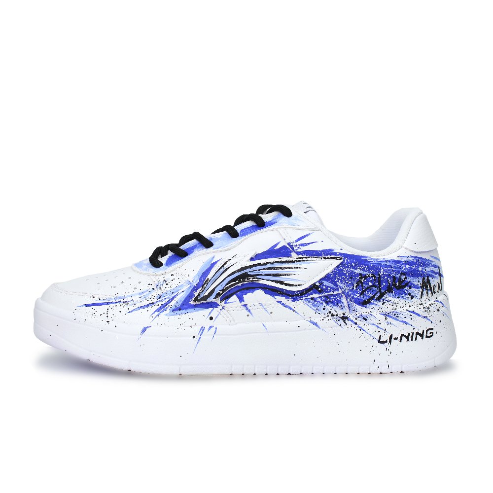 LiNing Pontoon Boats Abrasion Resistant, Lightweight, And Breathable Low Top Skateboard Shoes Unisex White Purple Black