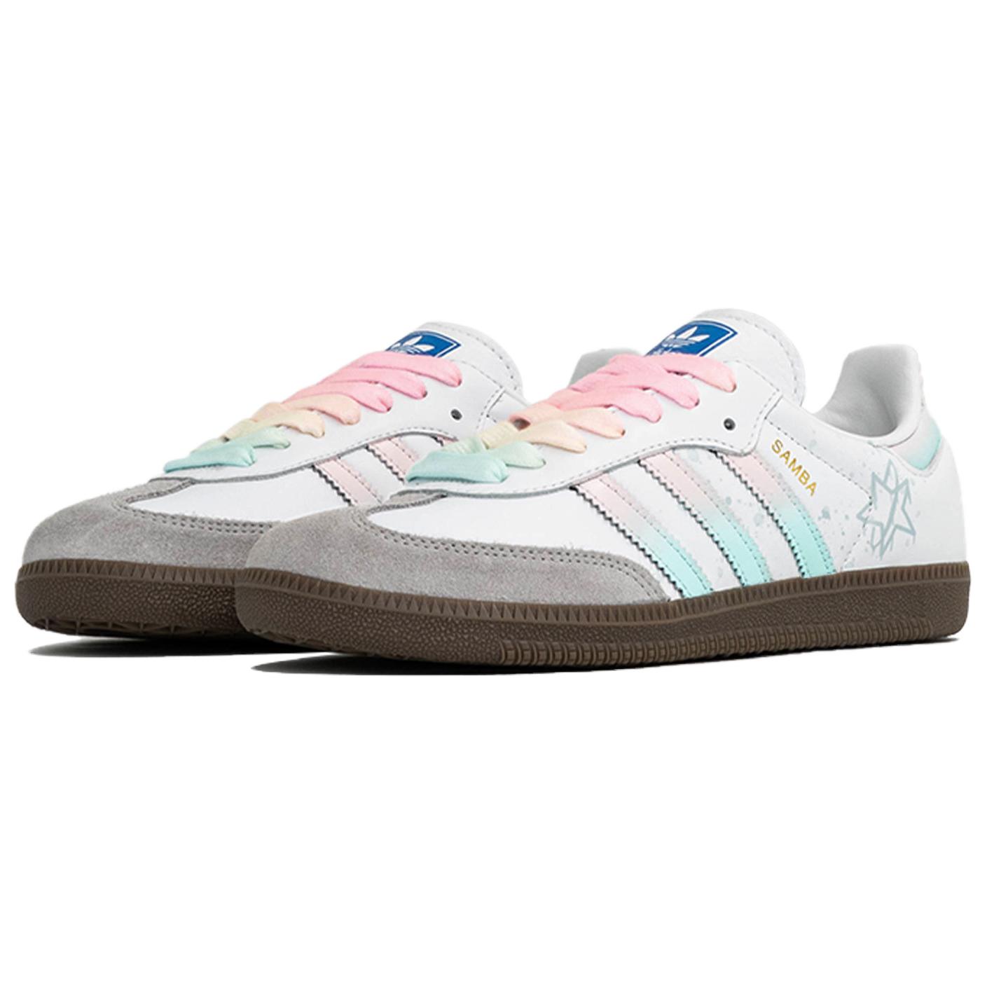Adidas Originals SAMBA OG German Army Trainers Unisex Low top White/Gray/Pink/Green купить в интернет-магазине Yoocart с быстрой доставкой по России.