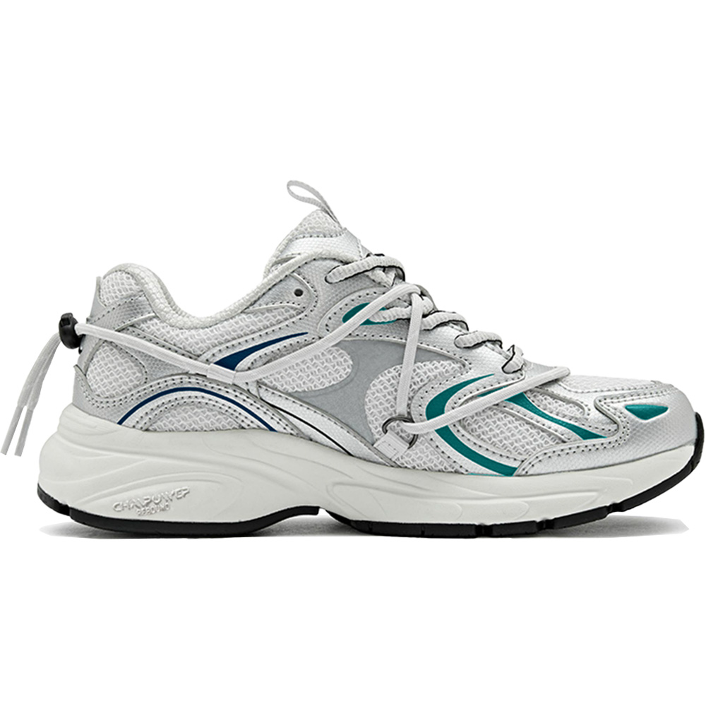 Champion Wear resistant And Lightweight Low top Running Shoes Unisex Silver red blue