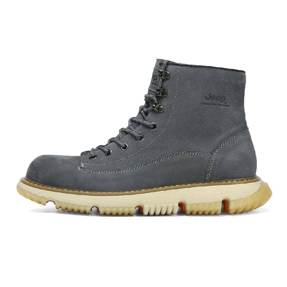 Jeep Anti-Slip Wear-Resistant High-Top Outdoor Shoes Men's Gray