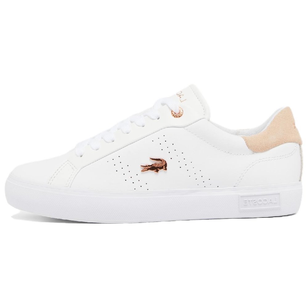 LACOSTE Powercourt 2.0 Low-Top Skateboard Shoes Women's White Pink