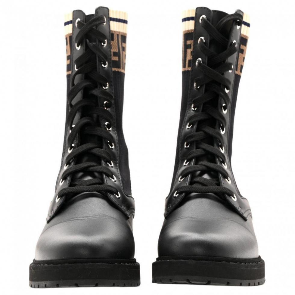 FENDI Rockoko Ff Motif Combat Boots Women's купить в интернет-магазине Yoocart с быстрой доставкой по России.