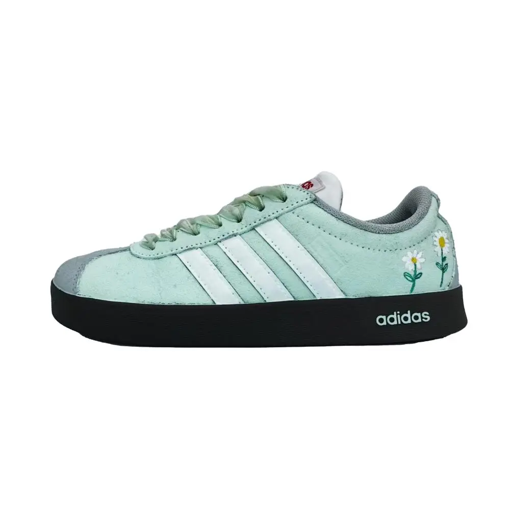 Adidas Neo VL Court 2.0 Shoedoor Sunflower Abrasion Resistant Balance Low Top Skateboard Shoes Unisex Blue Green