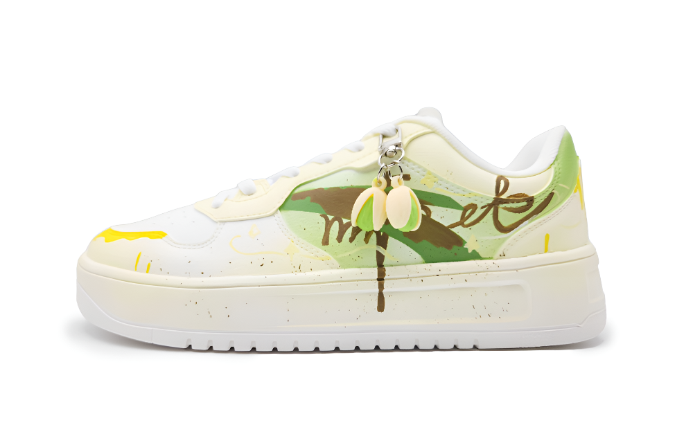 Anta Relaxed Slip Resistant And Abrasion Resistant Coverage Low Top Skateboard Shoes Women's Matcha Green
