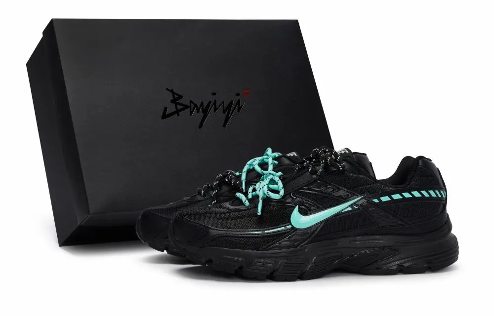 Nike Initiator Anti Slip Wear Resistant Low Top Running Shoes Men's Black Blue