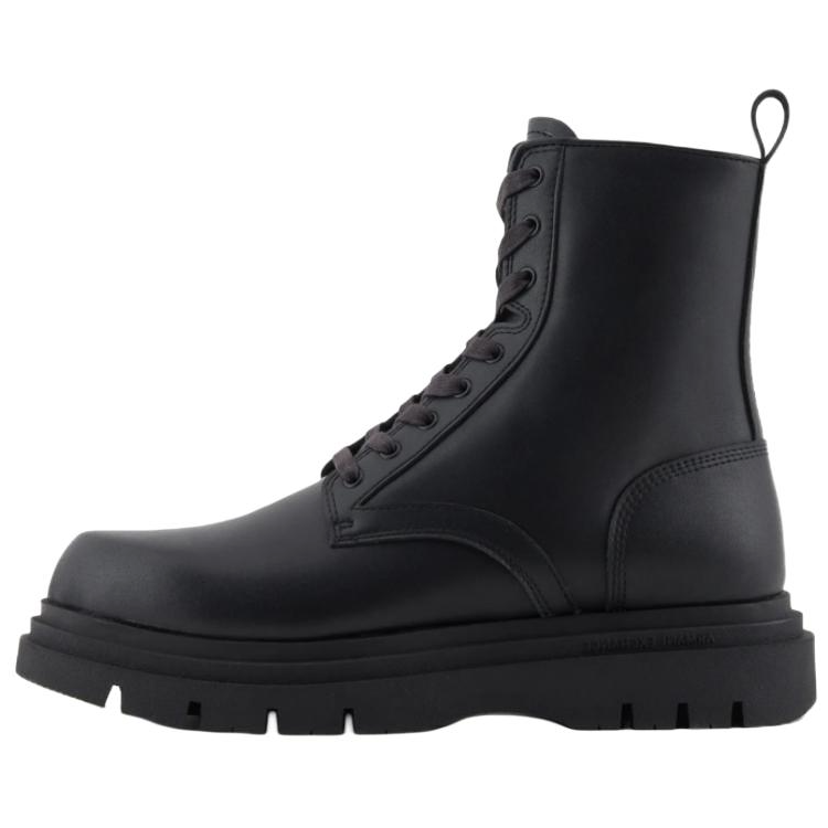 ARMANI EXCHANGEAE Short Mid Calf Martin Boot Men's Black