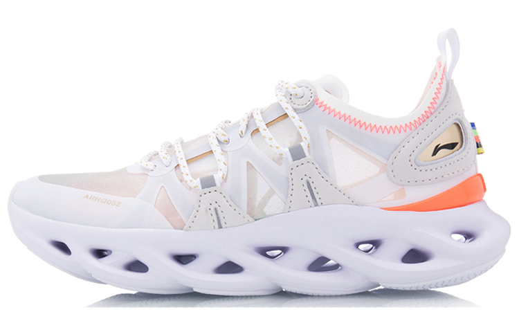 LiNing Li Ning Arc Cushioning Abrasion Resistant Lightweight Rebound Low Top Running Shoes Women's White Gray