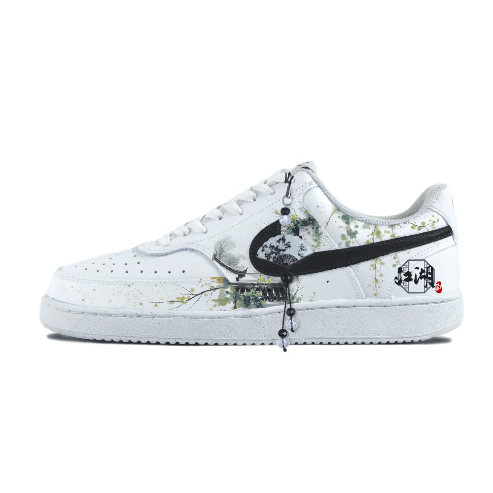 Nike Court Vision 1 Abrasion Resistant Low Top Skateboard Shoes Unisex White