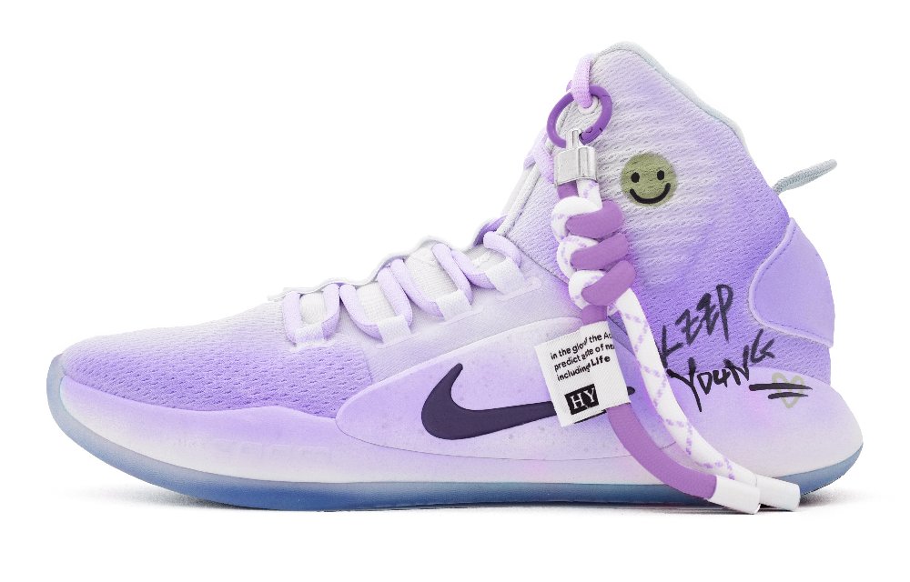 Nike Hyperdunk X Cushioned Anti-Slip Wear-Resistant And Water-Resistant High-Top Basketball Shoes Men's Purple White