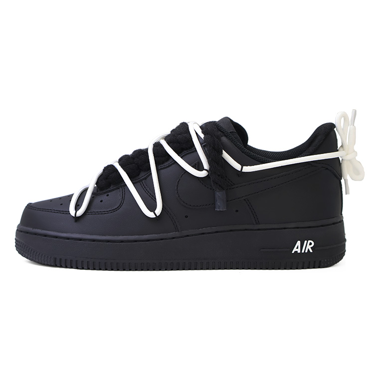 Nike Air Force 1 Abrasion Resistant Low Top Skateboard Shoes Unisex Black White