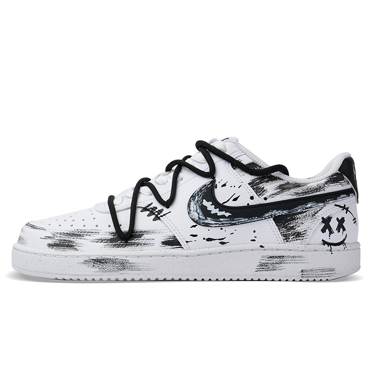 Nike Court Vision 1 Low-Top Skateboard Shoes Men's Black White